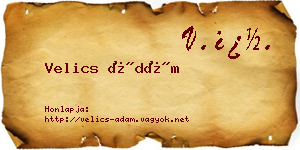 Velics Ádám névjegykártya