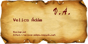 Velics Ádám névjegykártya